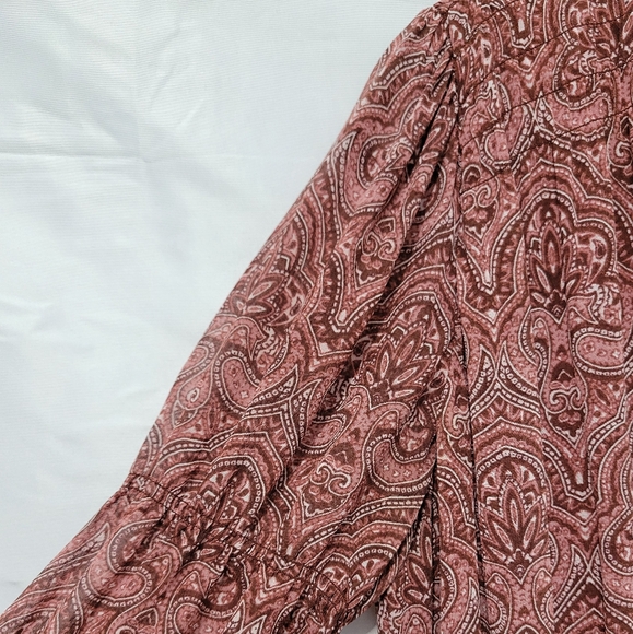 Joie Snow Port Wine Silk Paisley Boho mini dress Whimsical Forestfairy Grunge - Picture 5 of 11